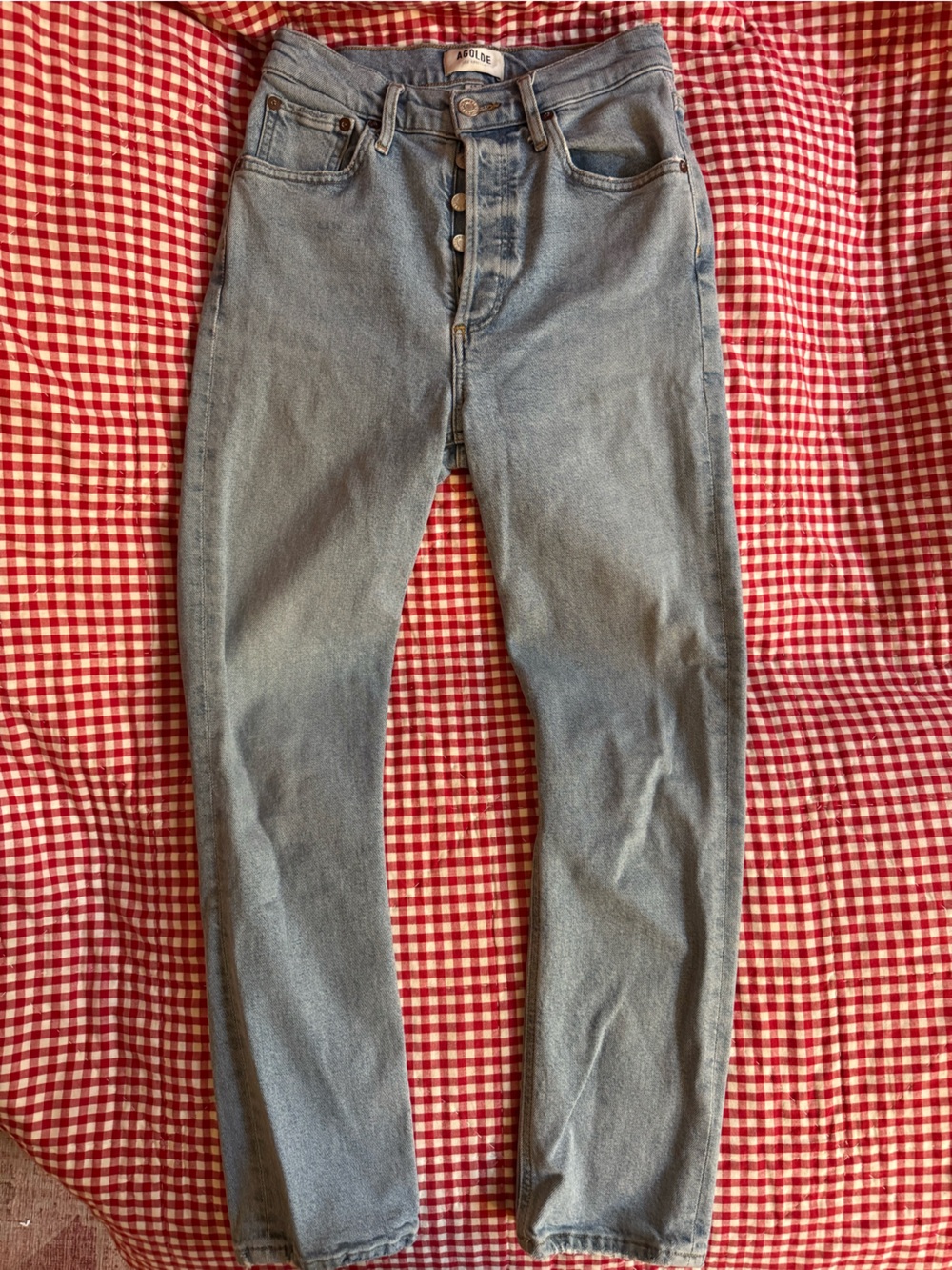 Agolde “Riley” straight let High-Rise Button up Jean